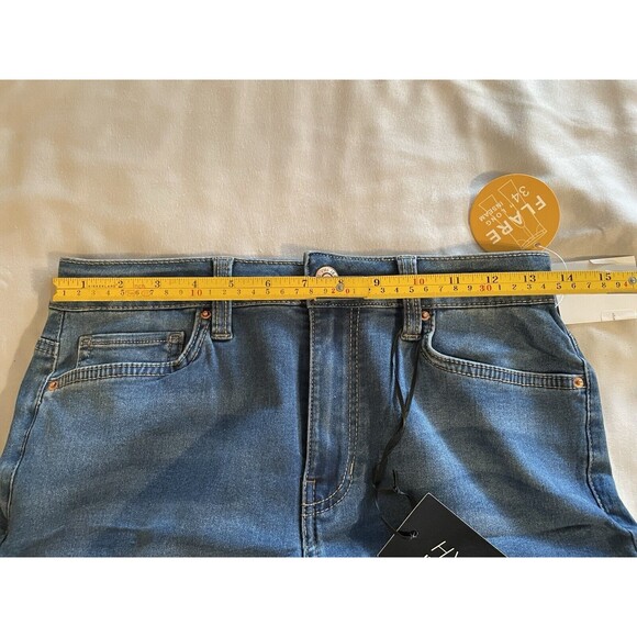 YMI Jeans Women Size L Blue Hyper Denim Long Bell Bottoms - Picture 6 of 12